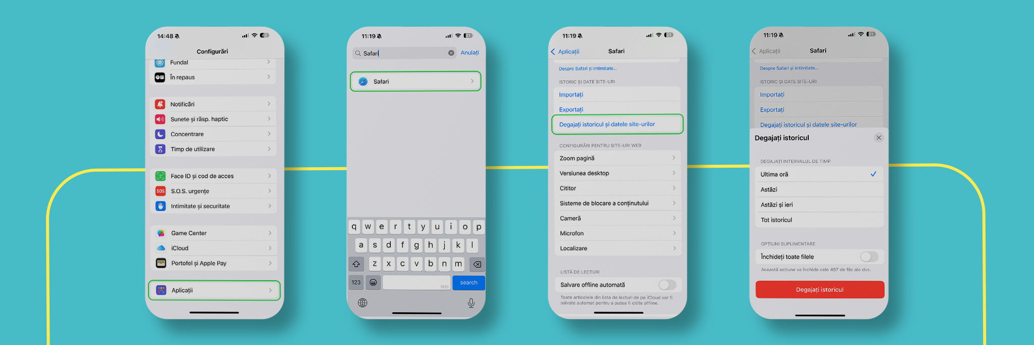 imagine istoric Safari IOS